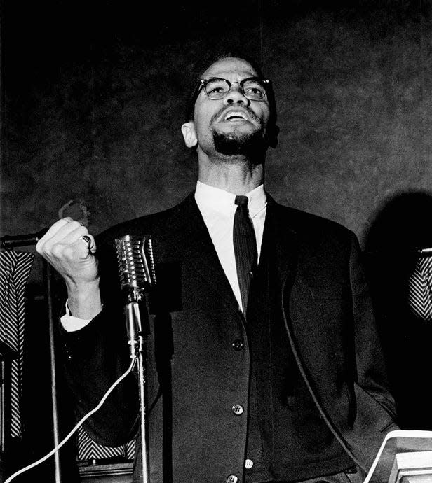 February 21, 1965; Rochester, NY; Malcolm X speaks at Corn Hill Methodist Church, just 5 days before his death on Feb. 21, 1965. Mandatory Credit: Rochester Democrat and Chronicle-USA TODAY NETWORK
