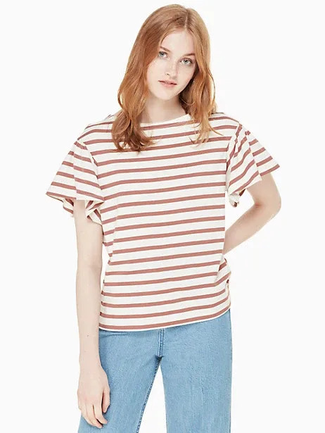 stripe drop shoulder tee