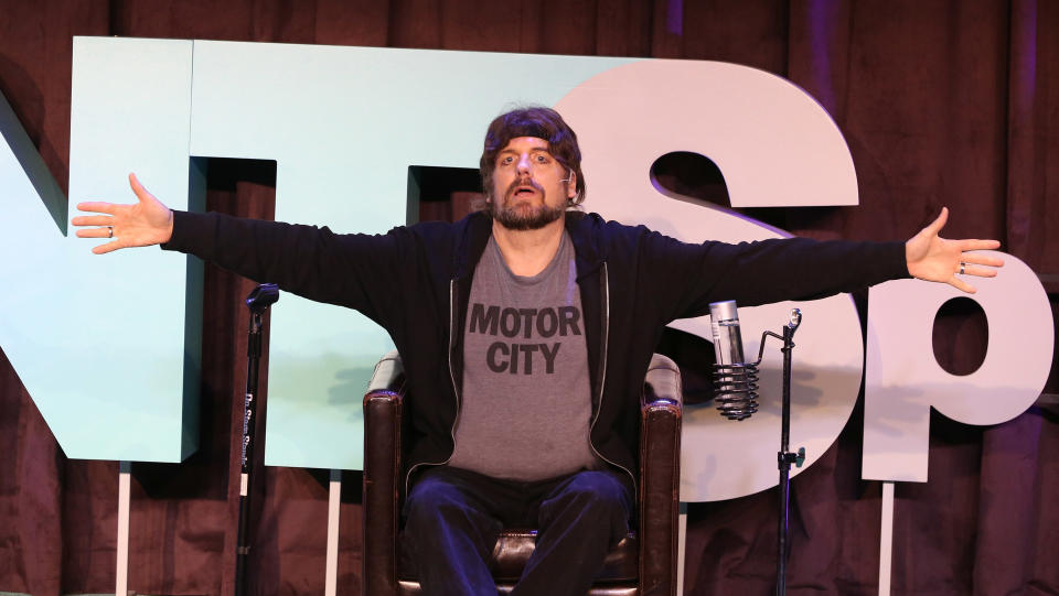 Comedian/magician The Amazing Johnathan during ENTSpeaks on October 21, 2014. (Photo by Gabe Ginsberg/FilmMagic)