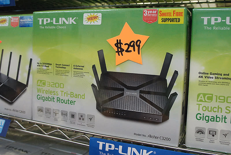 The TP-Link Archer C3200 tri-band router is one of the most affordable AC3200 routers at the show and is going for just $299.