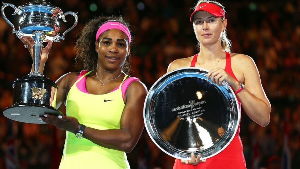 Serena Williams venció a Maria Sharapova en la final del Abierto de Australia 2015. (Foto de Clive Brunskill/Getty Images)