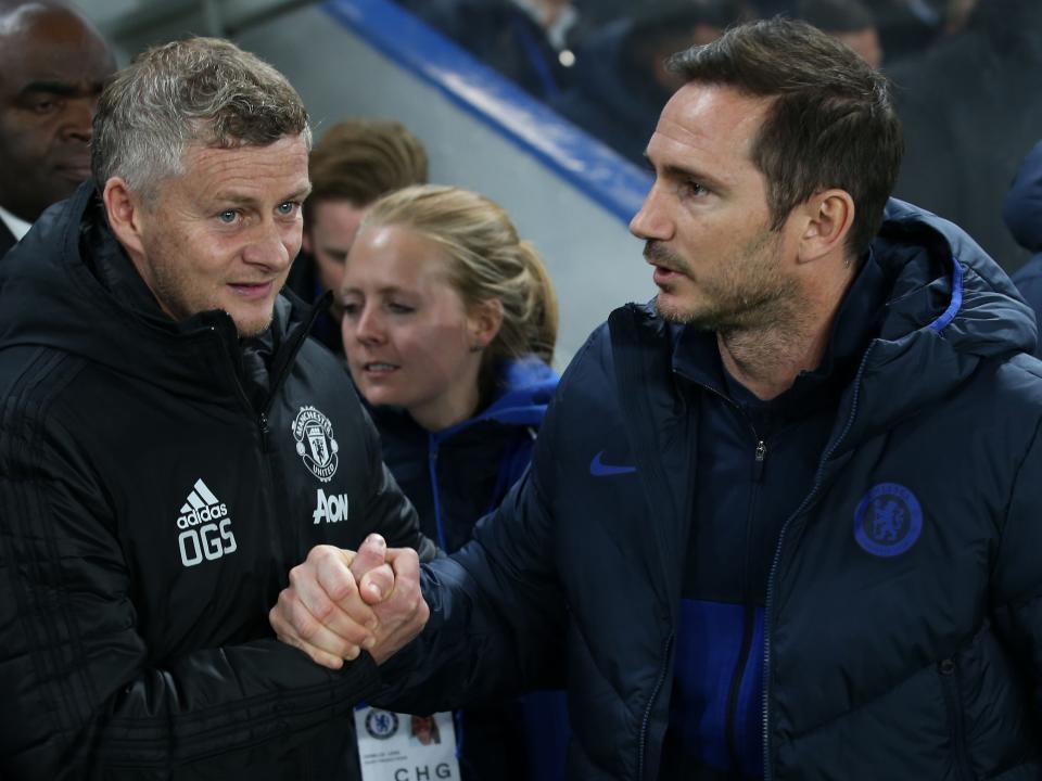 Ole Gunnar Solskjaer and Frank Lampard (Manchester United via Getty Images)