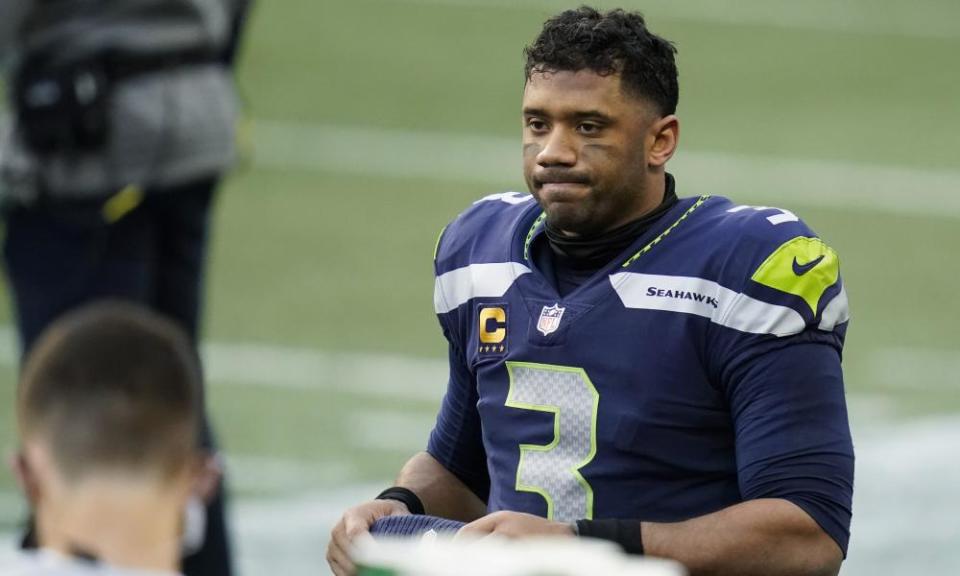 Russell Wilson is unhappy with his offensive line but is unlikely to leave Seattle