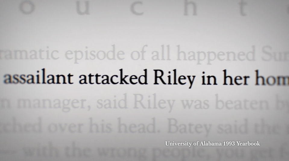 "assailant attacked Riley in her home"