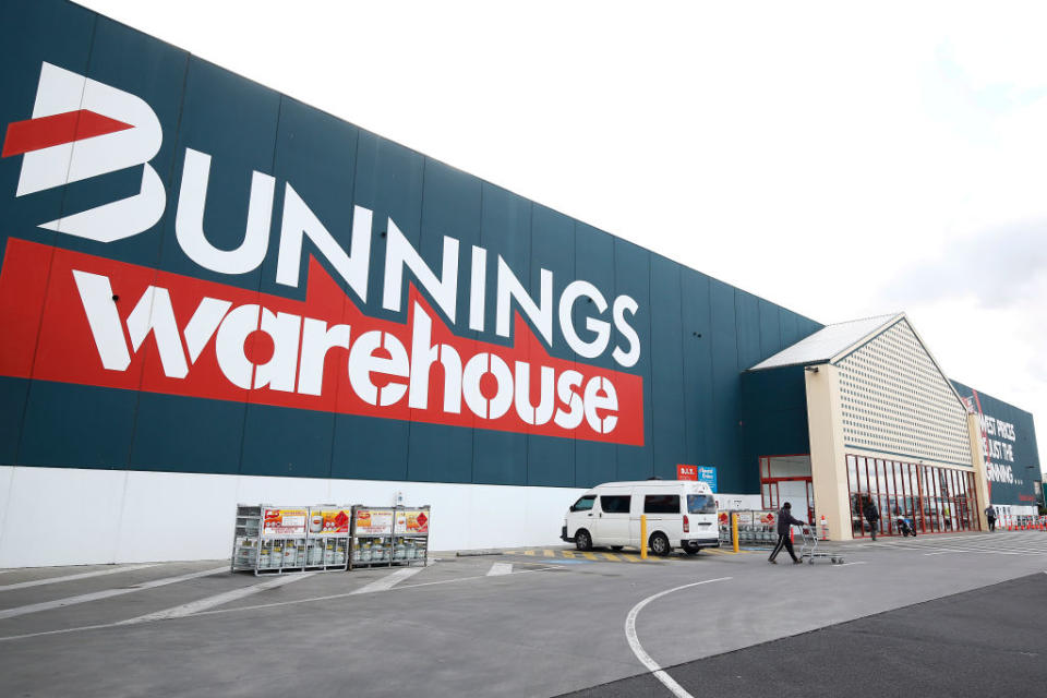 A Bunnings Warehouse carpark is pictured.