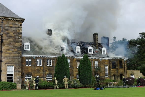 Firefighters battle blaze at Crathorne Hall Hotel