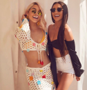 <p>Shay Mitchel and her girlfriend posing at the Revolve party.</p>