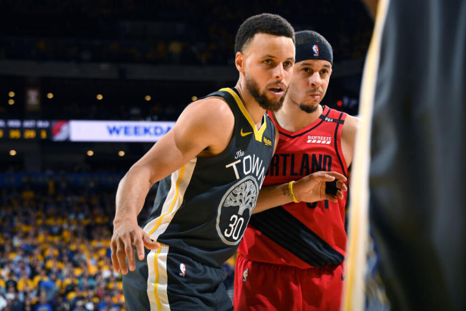 Stephen Curry's 37 points spoiled his brother Seth's career playoff performance. (Getty Images)