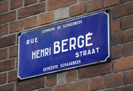 A street sign which reads "Henri Berge" is pictured in the Brussels district of Schaerbeek, January 8, 2016. REUTERS/Francois Lenoir