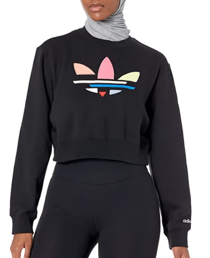 adidas Originals Women’s Adicolor Shattered Trefoil Cropped Sweatshirt - Credit: Amazon.