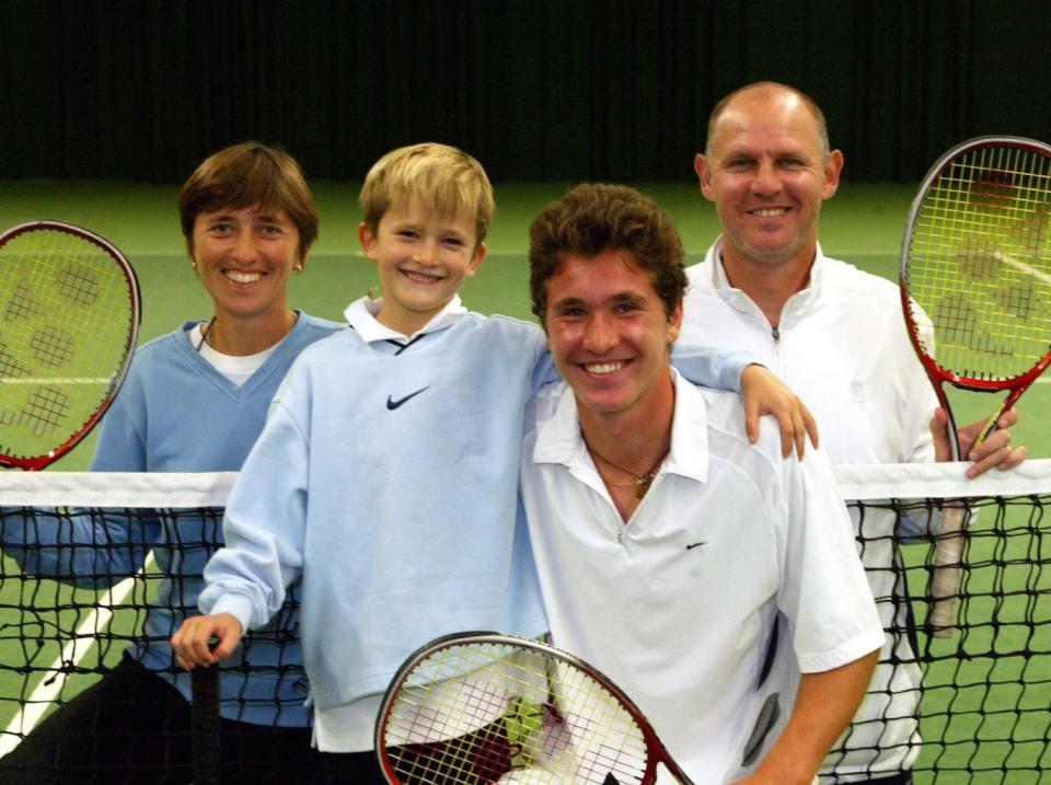 A young Zverev with his mother, father and older brother, in 2003 (Getty)