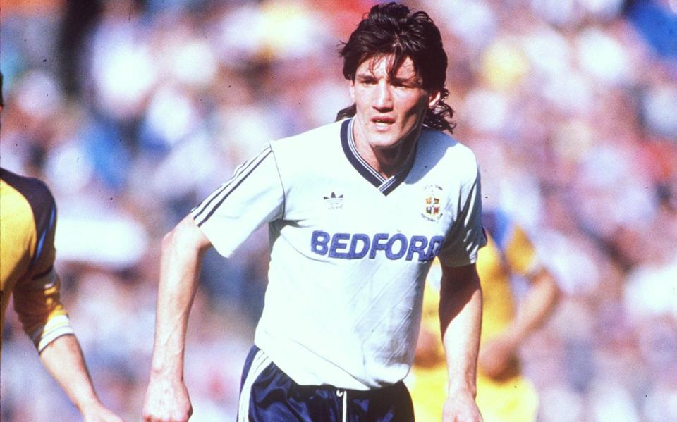 Mick Harford in action for Luton - Action Images