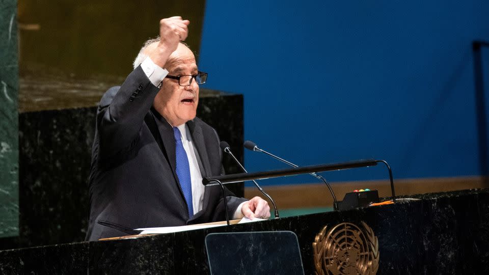 Palestinian Ambassador to the United Nations Riyad Mansour at the UN in New York City on May 10, 2024. - Eduardo Munoz/Reuters