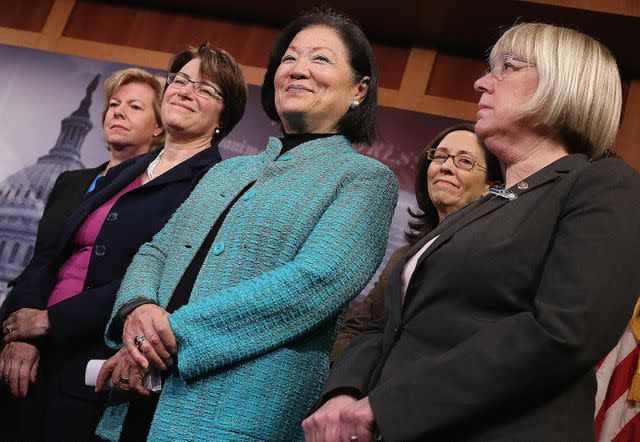 Chip Somodevilla/Getty Images Washington Sen. Maria Cantwell, center, chairs the Senate Commerce Committee