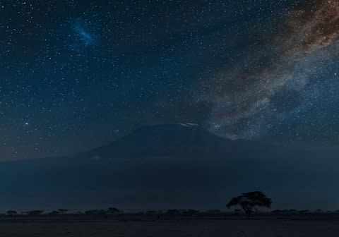 Kilimanjaro enveloped in stars - Credit: GETTY