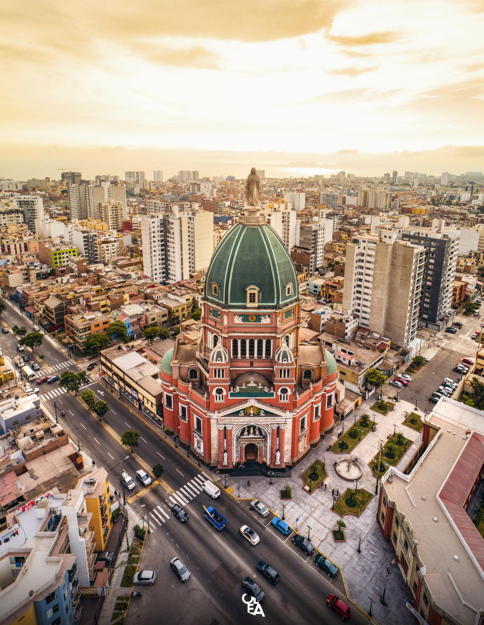 aerial view of town in Peru