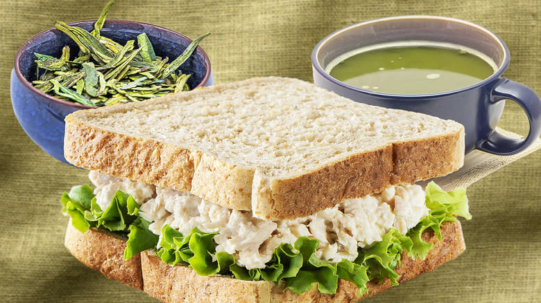 Tuna sandwich with Long Jing tea