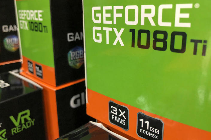 NVIDIA computer graphic cards are shown for sale at a retail store in San Marcos, California. (Photo: Reuters/Mike Blake)