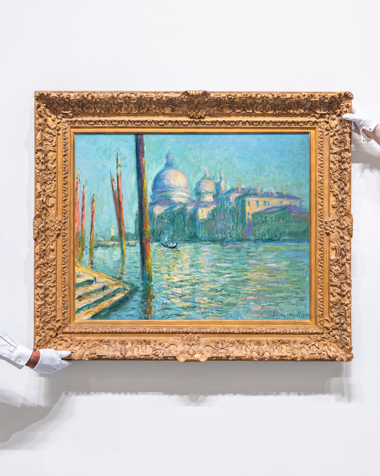 Channeling the magic of the water-based city on canvas, Le Grand Canal showcases pure brushstrokes of color and light (Sotheby’s/PA)