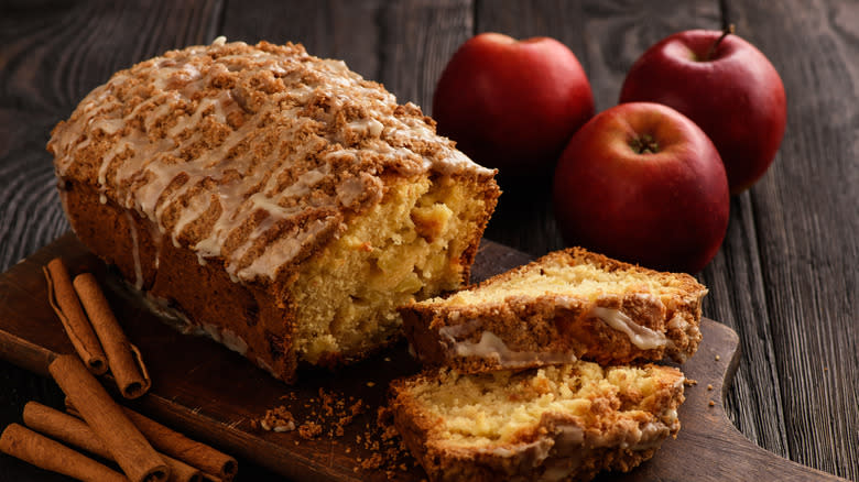 Apple bread on plate