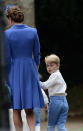 <p>Prince George couldn’t help but look back over his shoulder as he held onto his mum’s hand. Photo: Australscope </p>