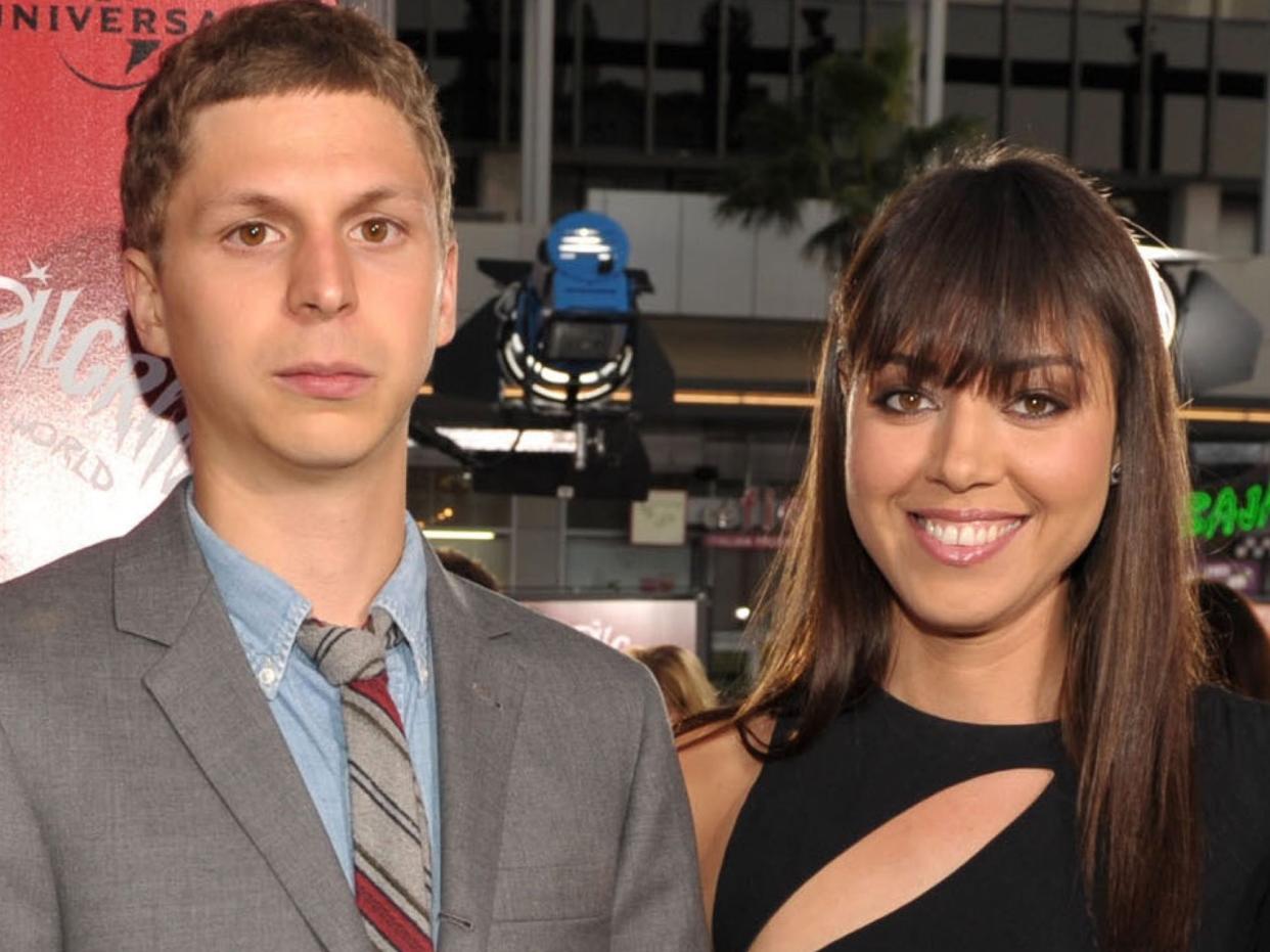 Michael Cera and Aubrey Plaza at the premiere of "Scott Pilgrim vs. The World" in July 2010.