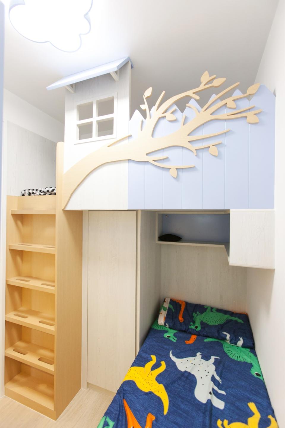 兒童房用上小木屋設計，充滿童趣