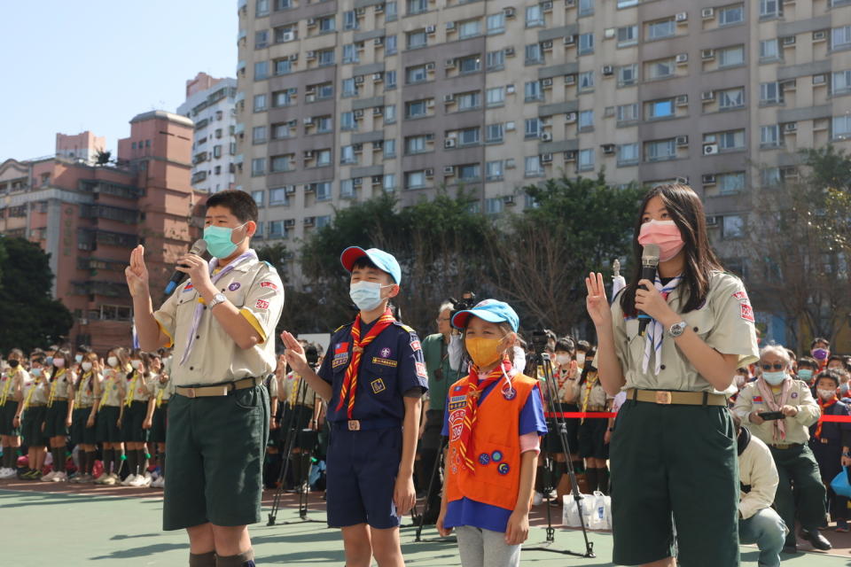 大小童軍童溫諾言   圖：新北市教育局提供