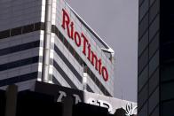 FILE PHOTO: A sign adorns the building where mining company Rio Tinto has their office in Perth, Western Australia