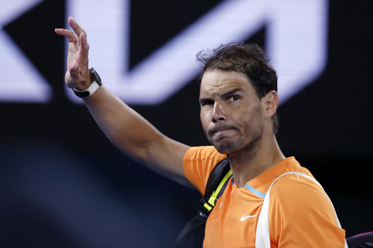 Rafael Nadal y su último partido, en el Abierto de Australia de este año; el zurdo de Manacor no jugará Roland Garros y advirtió que parará por un tiempo