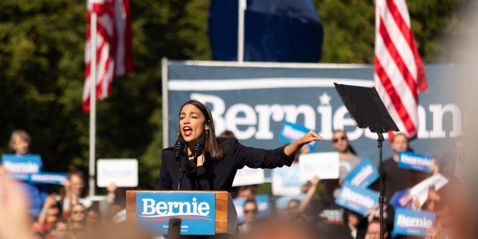 Alexandria Ocasio-Cortez Bernie Sanders Rally