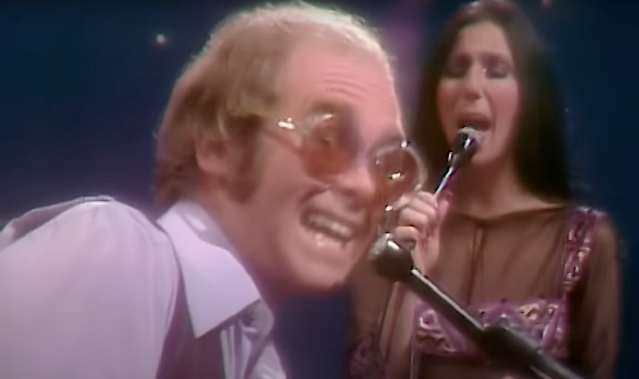  Elton John and Cher an the Cher show 