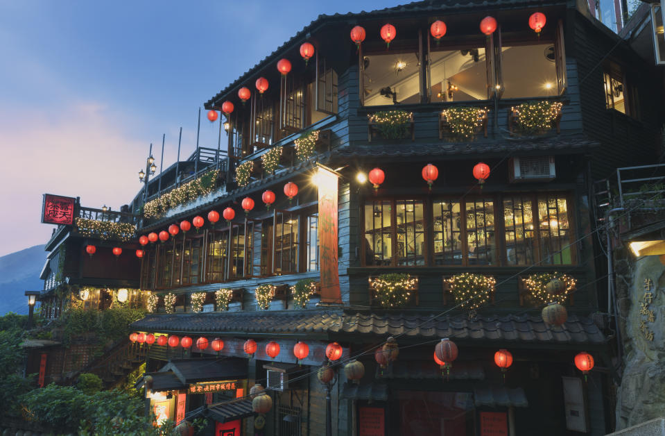 Lantern-lit houses surround the enchanting mountain markets of Jiufen. (Rex Features)