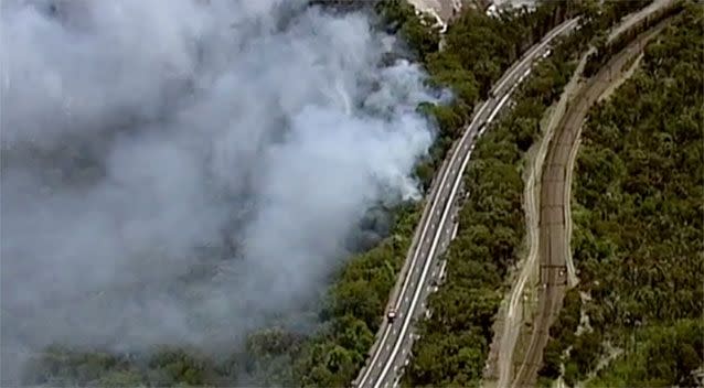 Smoke from the controlled burns. Source: 7News