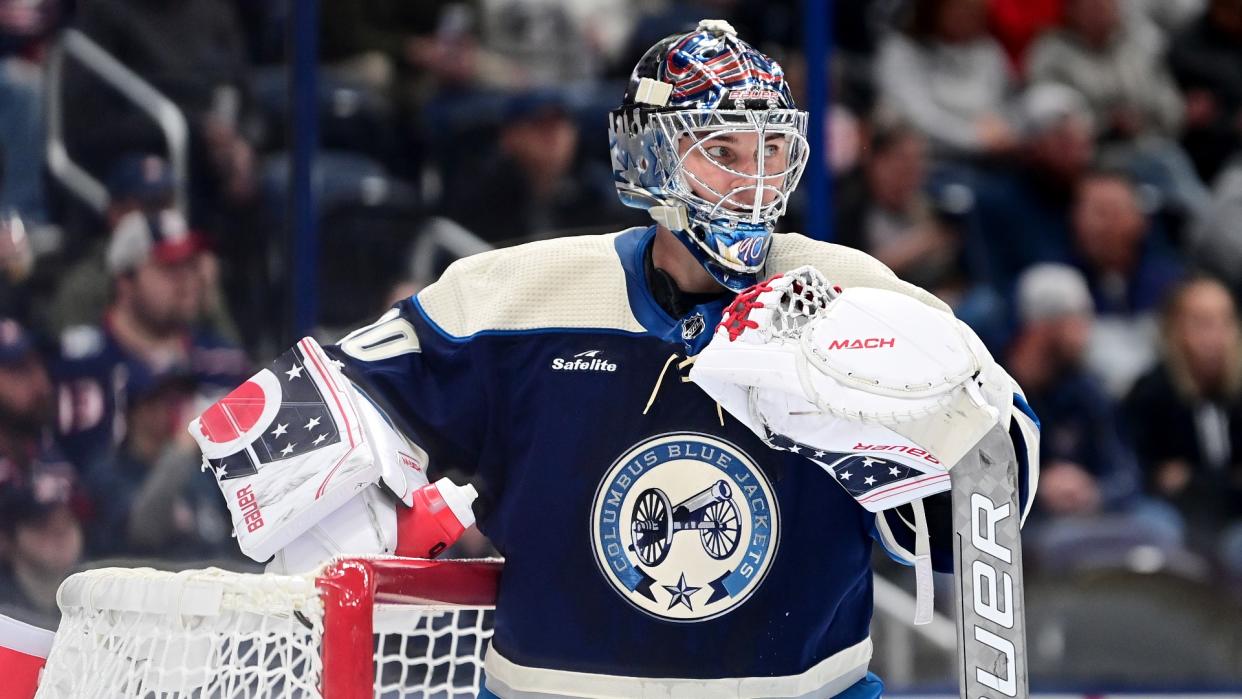 Columbus Blue Jackets goaltender Elvis Merzlikins has caught a lot of flak for his slow start to the 2022-23 NHL season. (Getty Images)