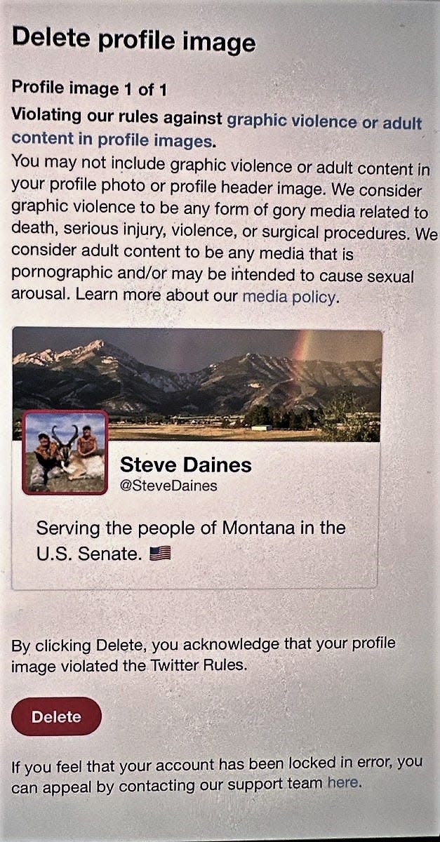 The Twitter profile picture that put Sen. Steve Daines in Twitter jail