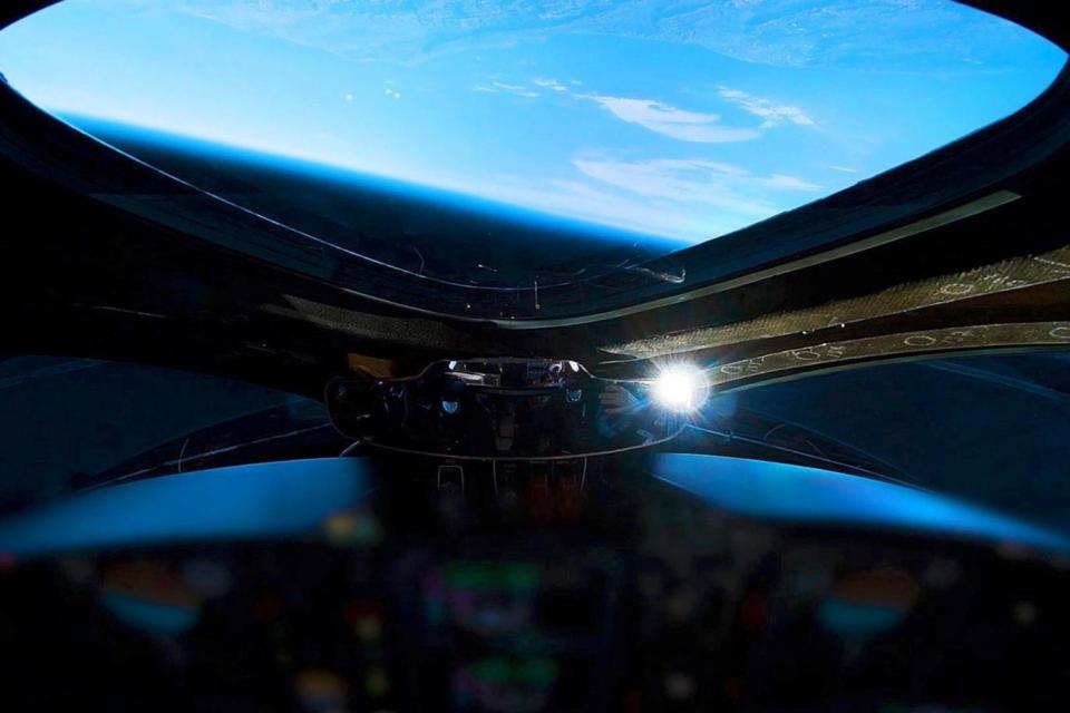 A view from the edge of space is seen from the cockpit (REUTERS)