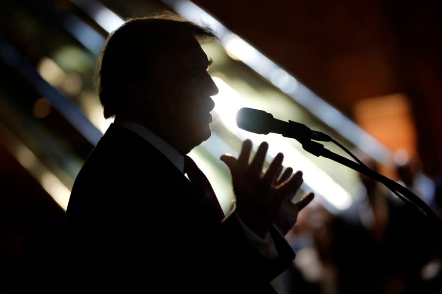 Former President Donald Trump speaks during a news conference at Trump Tower, Friday, May 31, 2024, in New York. A day after a New York jury found Donald Trump guilty of 34 felony charges, the presumptive Republican presidential nominee addressed the conviction and likely attempt to cast his campaign in a new light. (AP Photo/Julia Nikhinson)