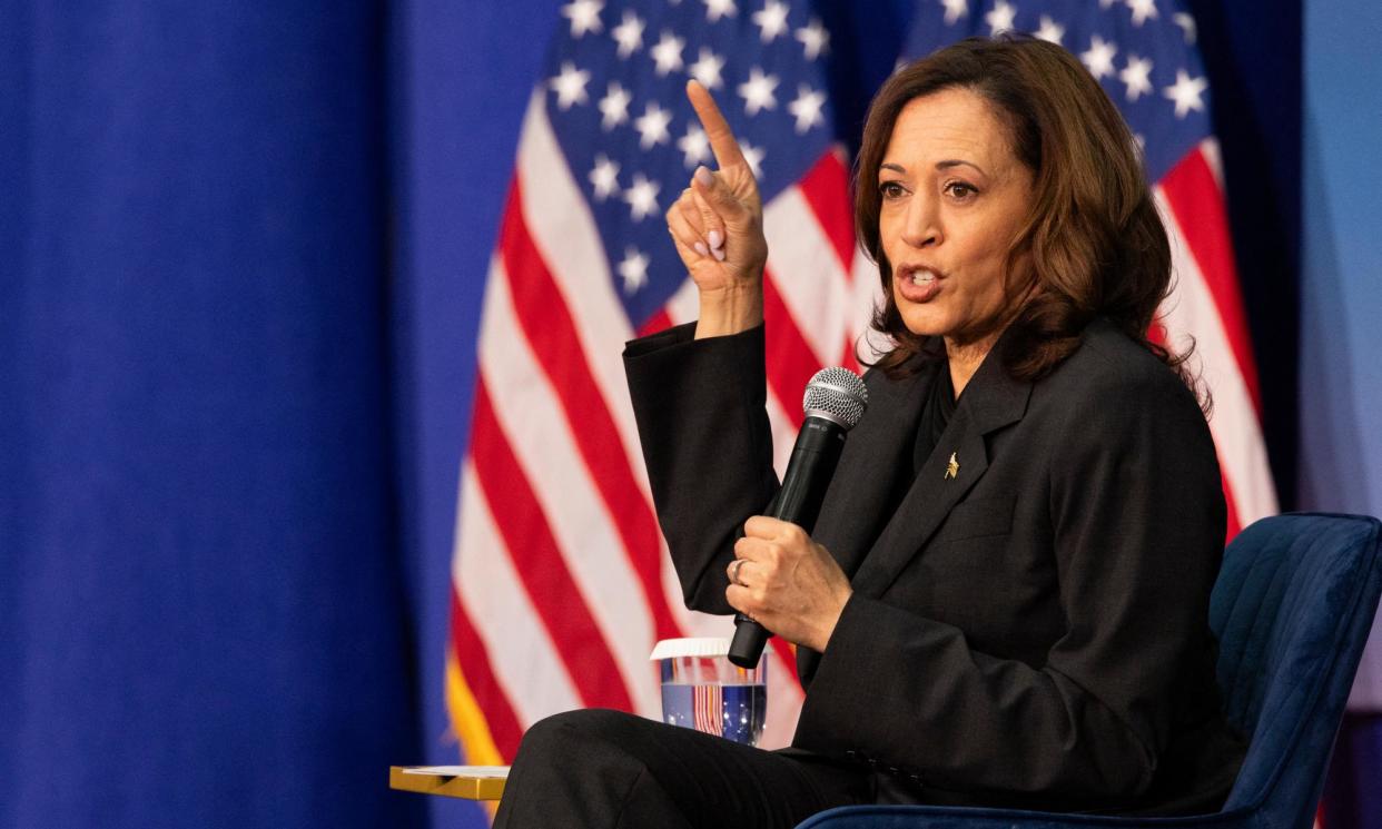 <span>Kamala Harris speaks at Salus University in Elkins Park, Pennsylvania, last week.</span><span>Photograph: Ryan Collerd/AFP/Getty Images</span>