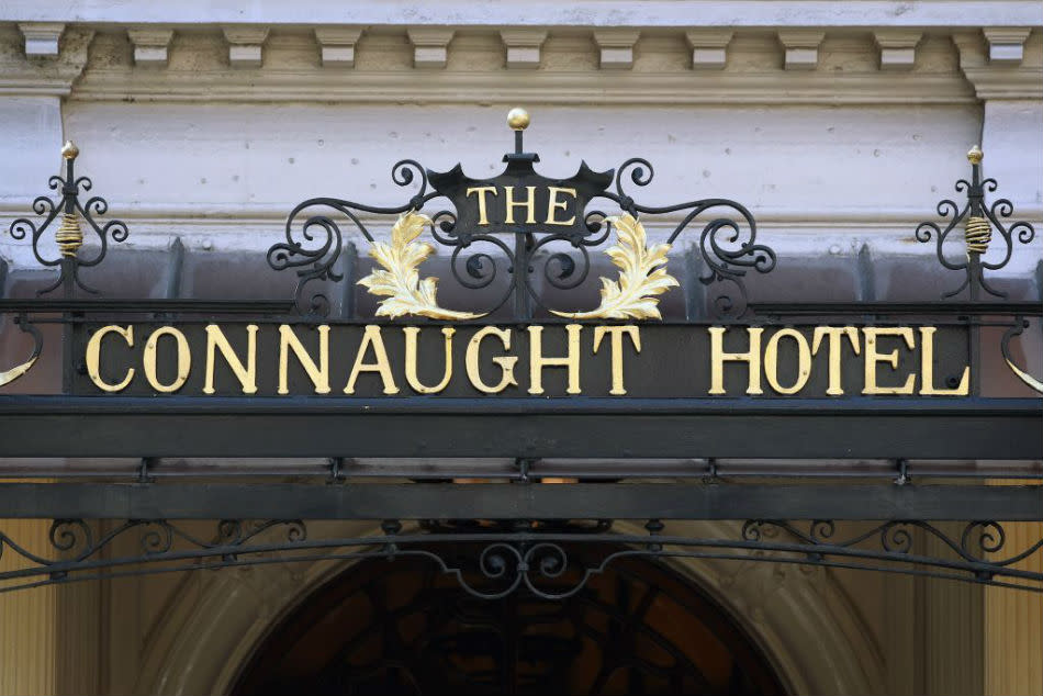 A general view of the Connaught Hotel in Mayfair, London.