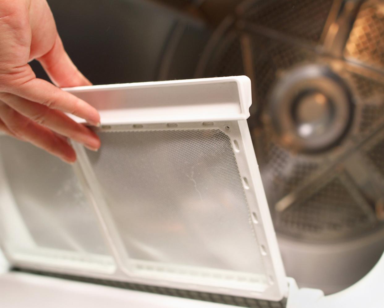 replacing the screen in the lint trap of a clothes dryer