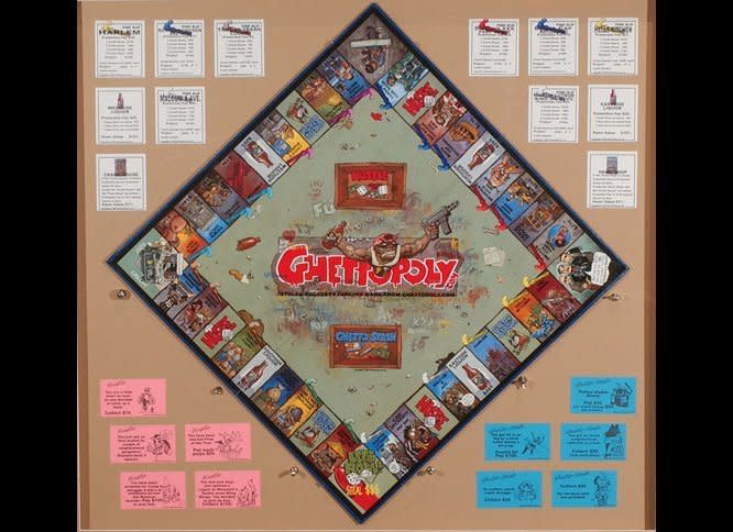 In 2003, Urban Outfitters began selling a Monopoly knockoff called Ghettopoly, complete with "Hustle" bonus cards and "Smitty's XXX Peep Show." The game angered the African-American community and Rev. Glenn Wilson of Philadelphia called for a boycott, saying, "There's no way that game could be taken in any way other than that this man had racist intent in marketing it."   (Courtesy photo) 