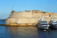 The super yacht Indian Empress, owned by fugitive Indian businessman Vijay Mallya, is seen berthed beneath Fort St Angelo in Valletta's Grand Harbour, Malta, December 9, 2016. REUTERS/Darrin Zammit Lupi