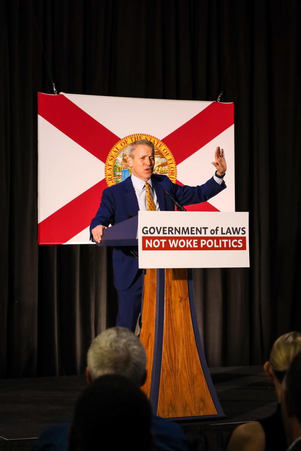 Florida House Speaker Paul Renner, shown speaking during an event at the JaxPort cruise terminal on Tuesday, supported $75 million in state funding in the 2022-23 budget for a University of Florida graduate campus