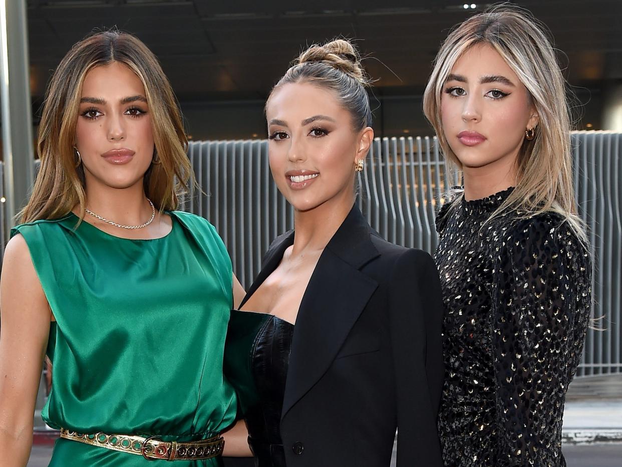 Sisters Sistine, Sophia, and Scarlet Stallone pose on the red carpet at the premiere of "Midnight in the Switchgrass."