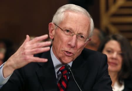 Stanley Fischer, the former chief of the Bank of Israel, testifies before the Senate Banking Committee confirmation hearing on his nomination to be a member and vice chairman of the Federal Reserve Board of Governors on Capitol Hill in Washington March 13, 2014. REUTERS/Yuri Gripas