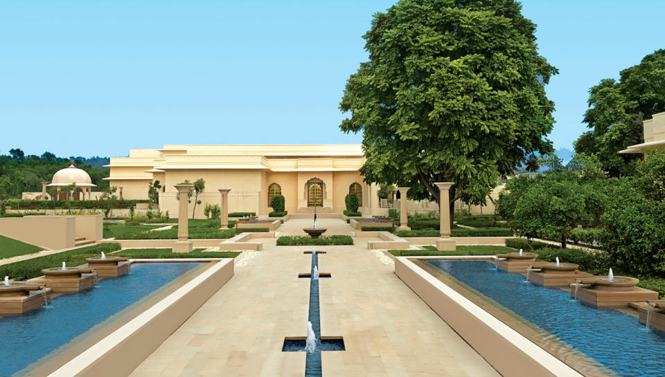 Known for its extravagant hotels in India and beyond, the Oberoi Group unveiled its first destination spa in March with the debut of Oberoi Sukhvilās Resort & Spa (oberoihotels.com). The soothing retreat sits in the forested foothills of the Himalayas, just outside the modernist northern Indian city of Chandigarh. Its 60 guest rooms, villas, and luxury tents are scattered among 25 acres of manicured lawns and reflecting ponds.