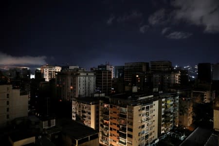 A general view is seen during a blackout in Caracas