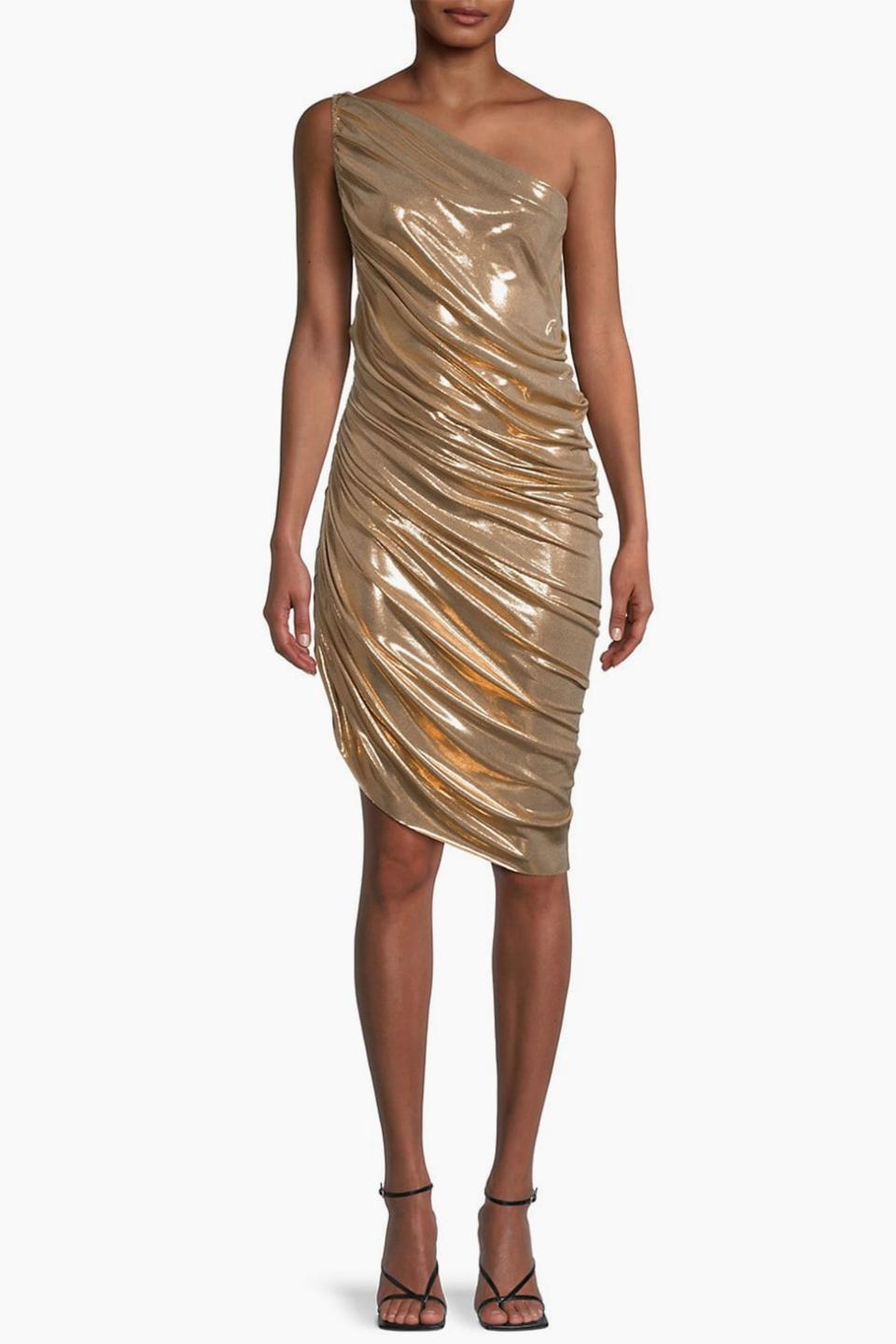 Diana Metallic One-Shoulder Minidress