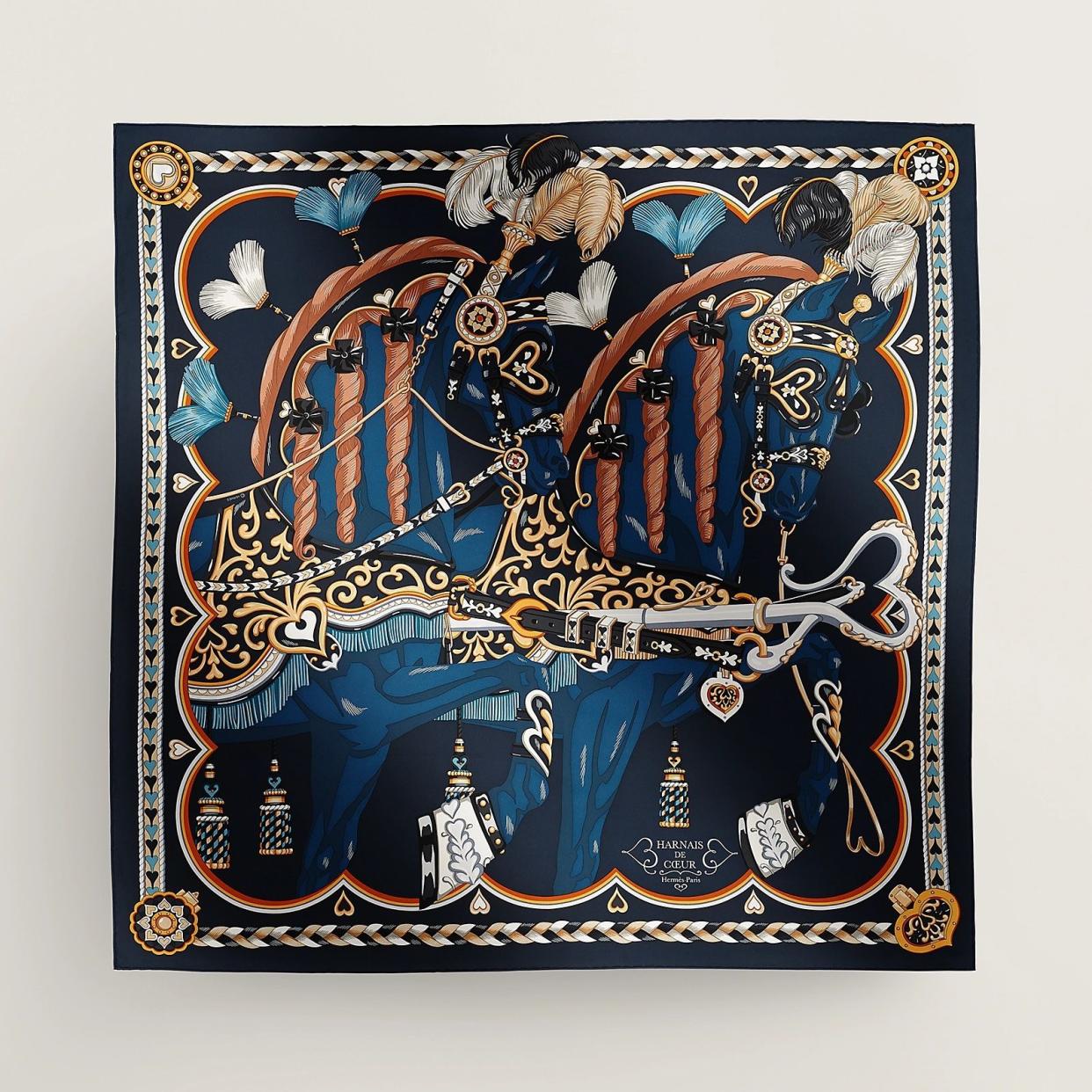 <p><a href="https://www.hermes.com/us/en/product/harnais-de-coeur-scarf-90-H004090Sv11/" rel="nofollow noopener" target="_blank" data-ylk="slk:Shop Now;elm:context_link;itc:0;sec:content-canvas" class="link rapid-noclick-resp">Shop Now</a></p><p>Harnais de Coeur scarf 90</p><p>hermes.com</p><p>$550.00</p>